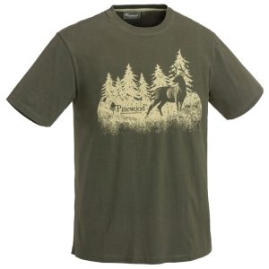 5576 100 1 pinewood t shirt hunting green