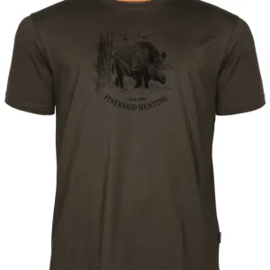 5451 241 01 Pinewood Wild Boar T Shirt Mens Suede Brown