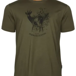 5455 107 01 Pinewood Roe Deer T Shirt Mens Olive